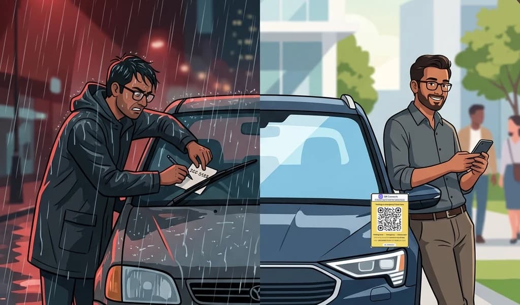 Stressful: Writing number on paper in rain